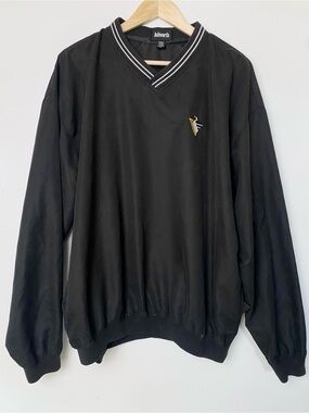 Ashworth Black V-Neck Long-Sleeve Pullover with Contrast Trim